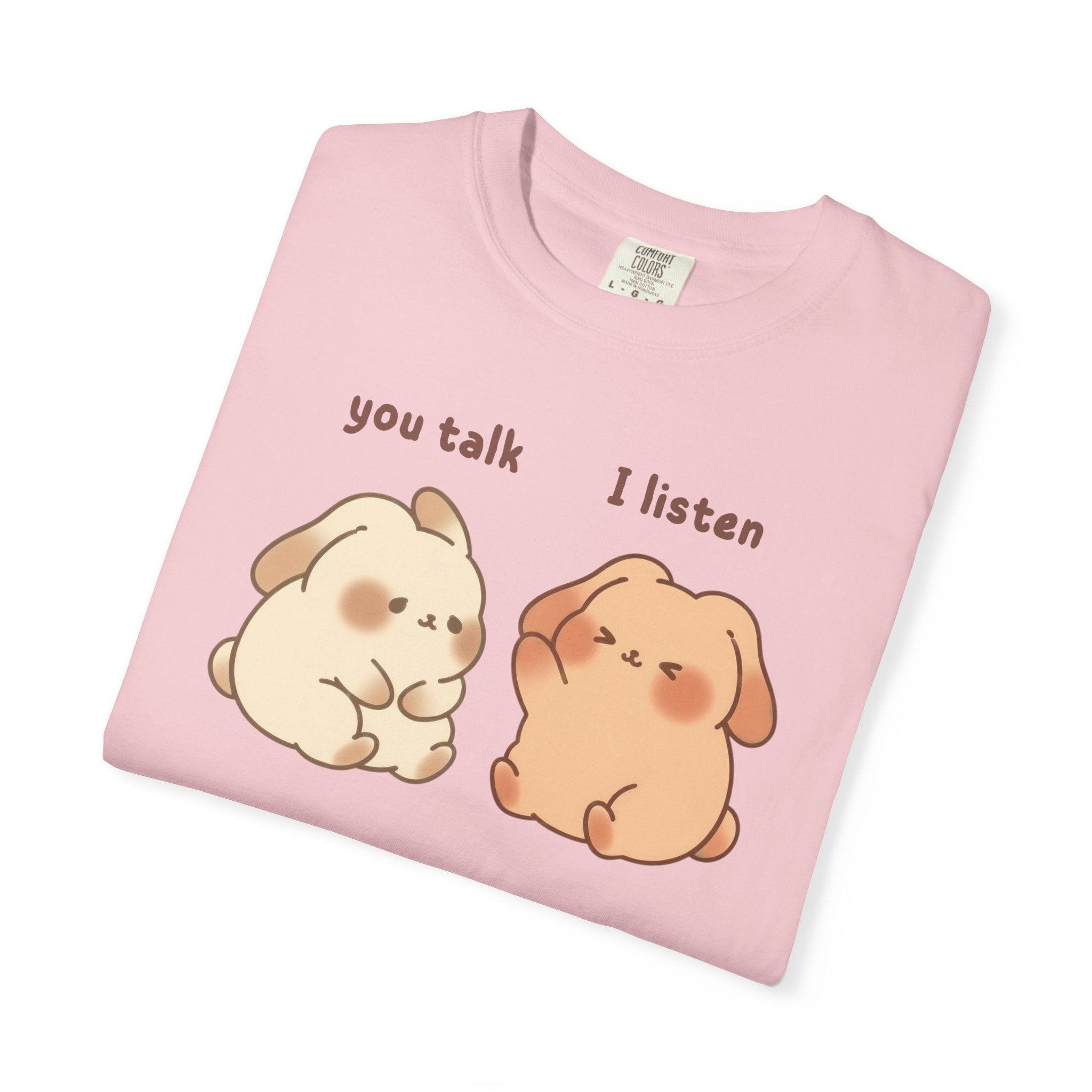 You Talk I Listen T-Shirt — Cute Listening Bunny Graphic Tee