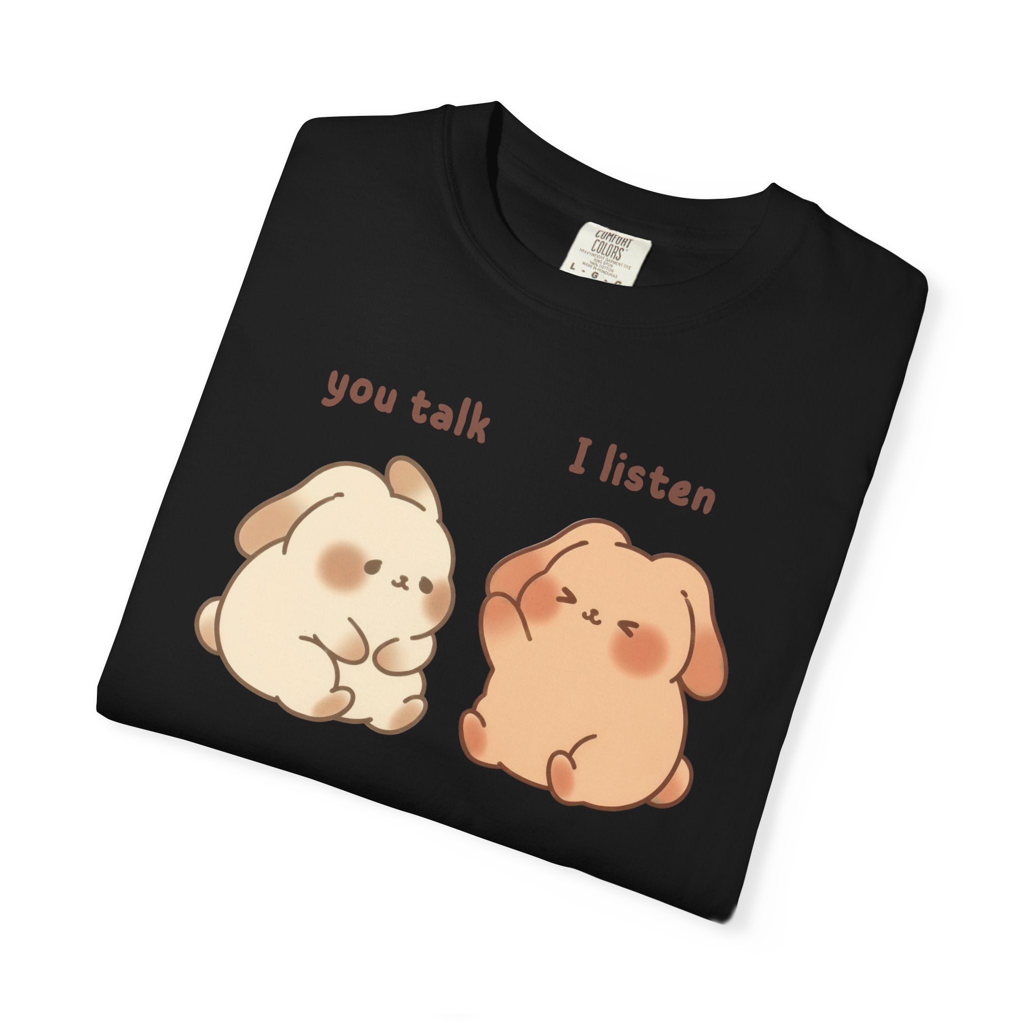 You Talk I Listen T-Shirt — Cute Listening Bunny Graphic Tee