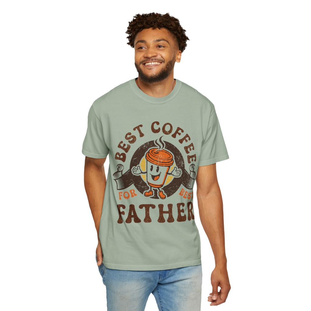 Father Coffee T-Shirt — "Best Coffee for Best Father" Retro Dad Tee
