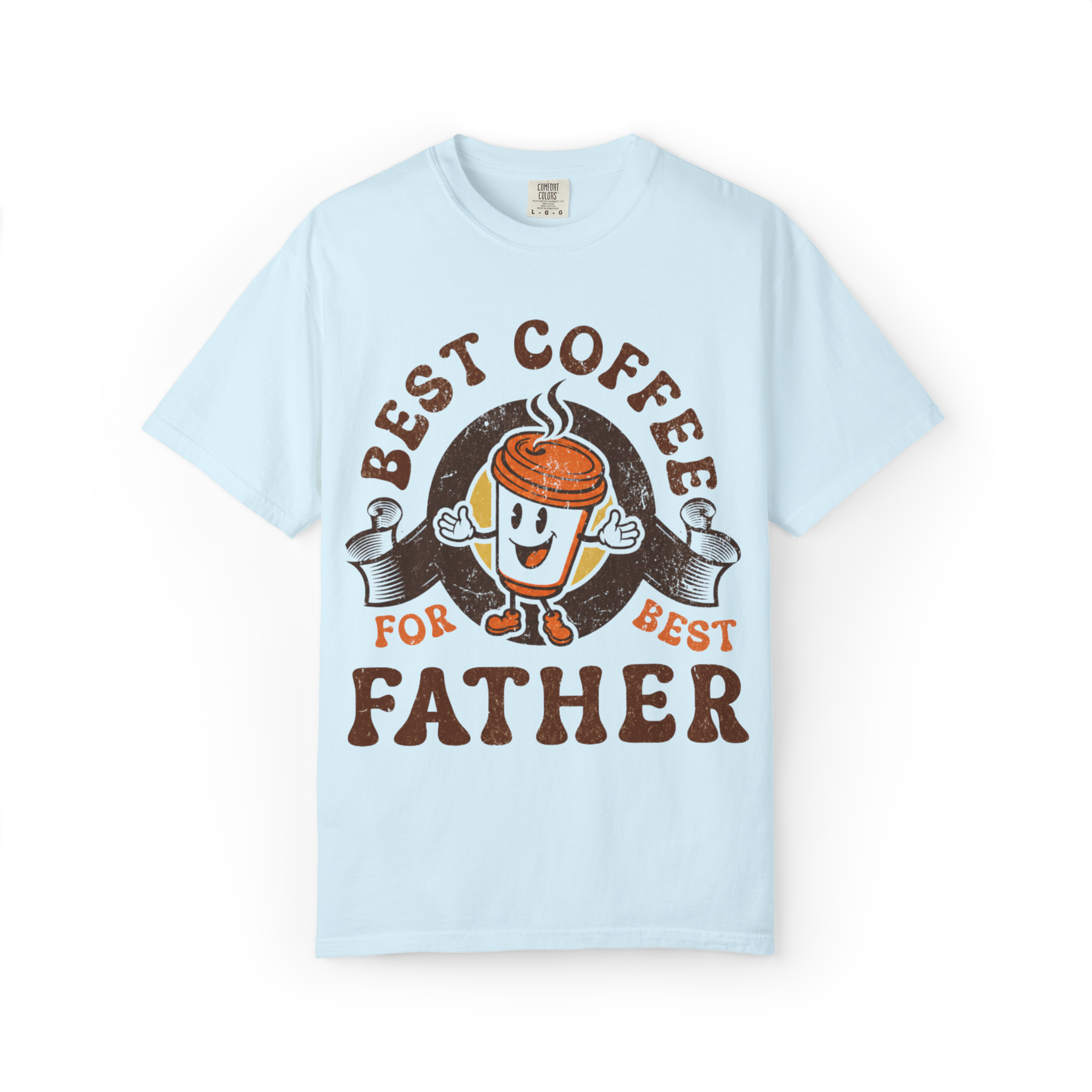 Father Coffee T-Shirt — "Best Coffee for Best Father" Retro Dad Tee