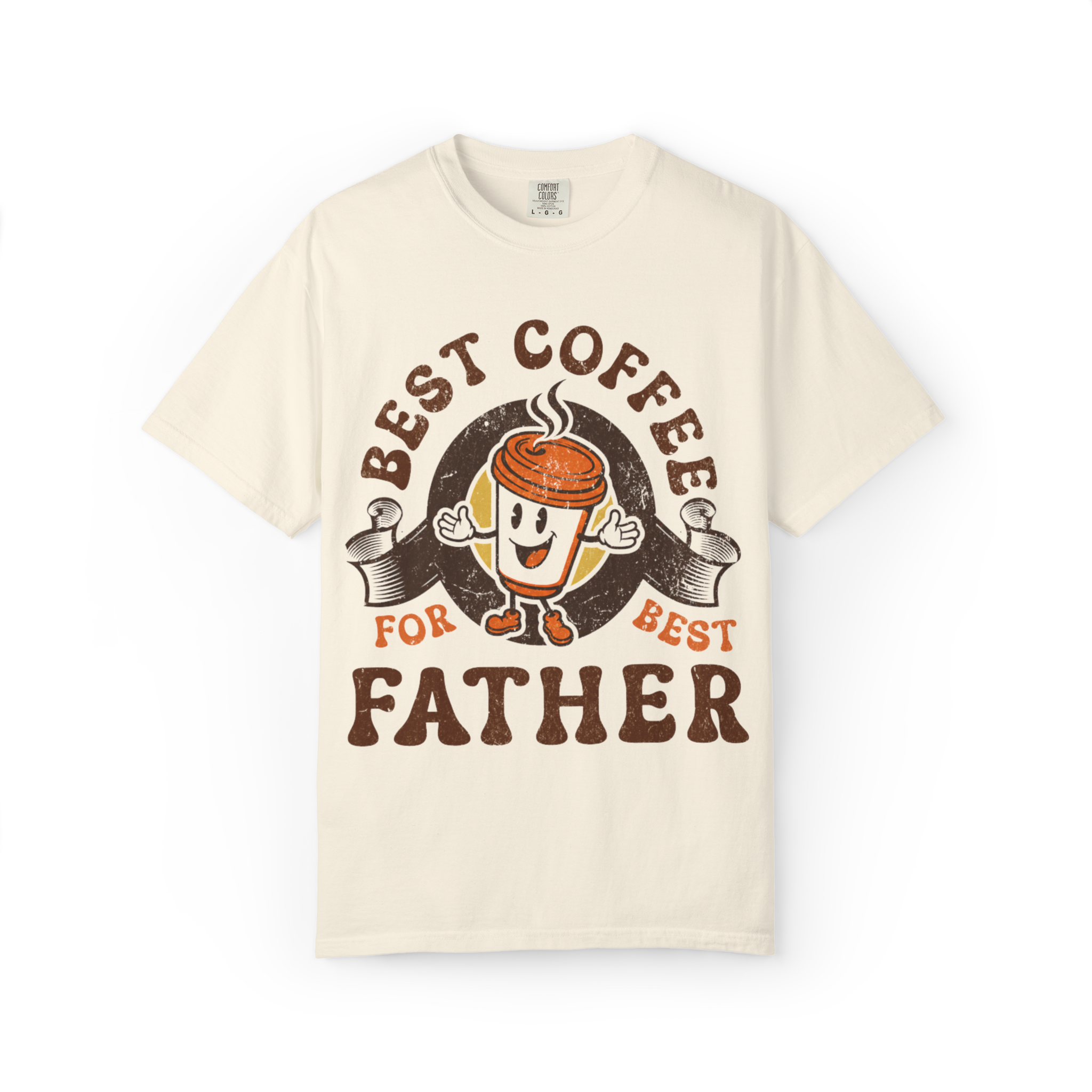 Father Coffee T-Shirt — "Best Coffee for Best Father" Retro Dad Tee