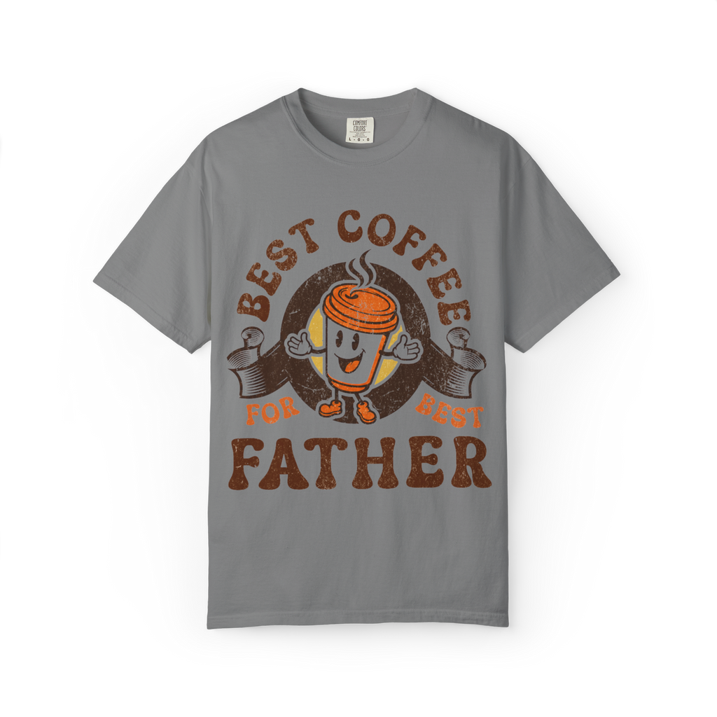 Father Coffee T-Shirt — "Best Coffee for Best Father" Retro Dad Tee