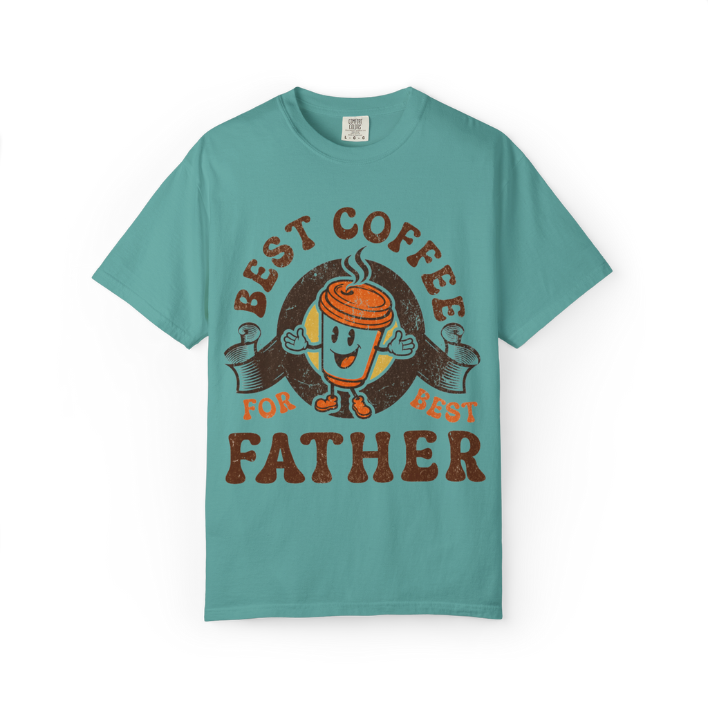 Father Coffee T-Shirt — "Best Coffee for Best Father" Retro Dad Tee