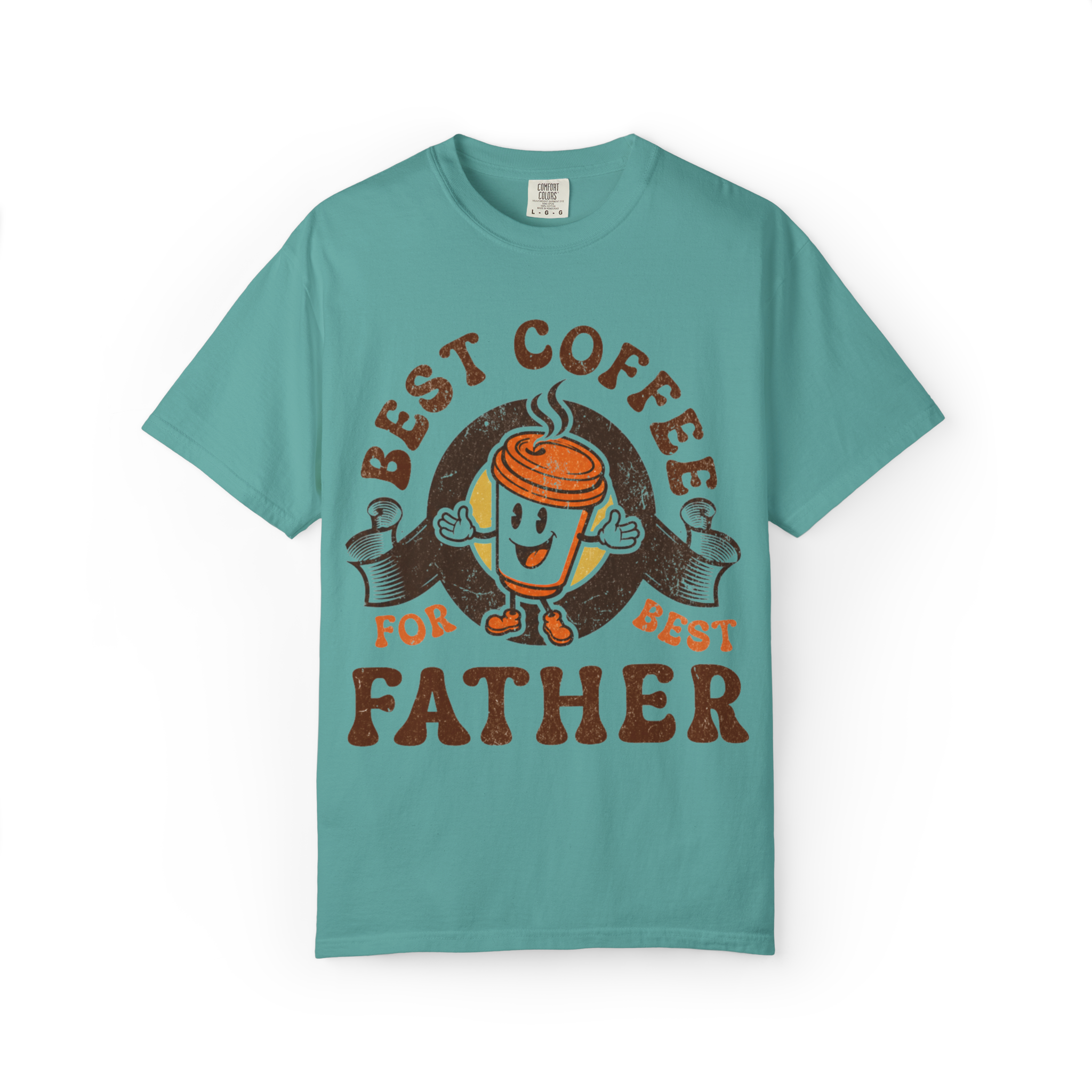 Father Coffee T-Shirt — "Best Coffee for Best Father" Retro Dad Tee