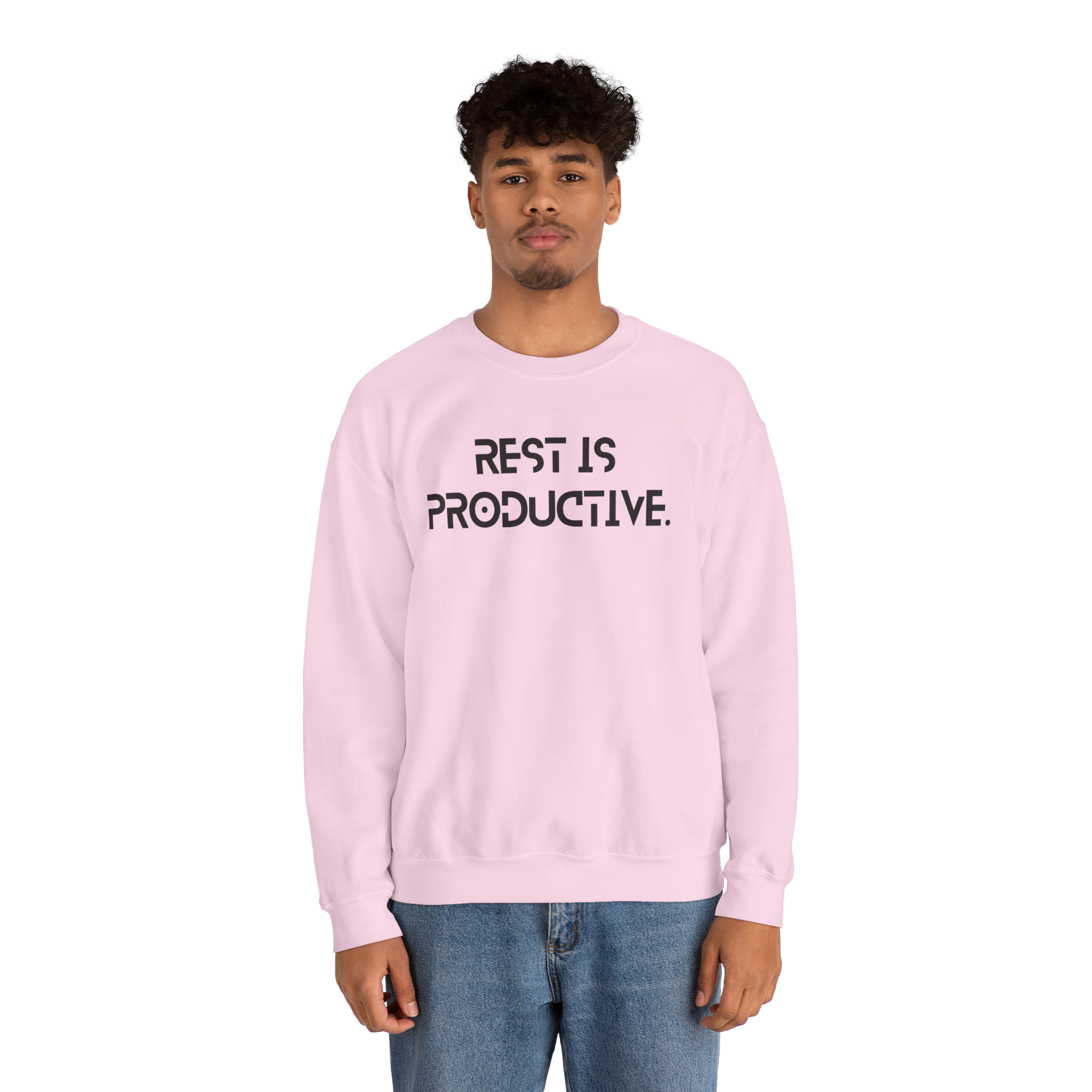 REST IS PRODUCTIVE Sweatshirt — Minimal Comfort Crewneck for Rest & Recovery