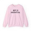 REST IS PRODUCTIVE Sweatshirt — Minimal Comfort Crewneck for Rest & Recovery