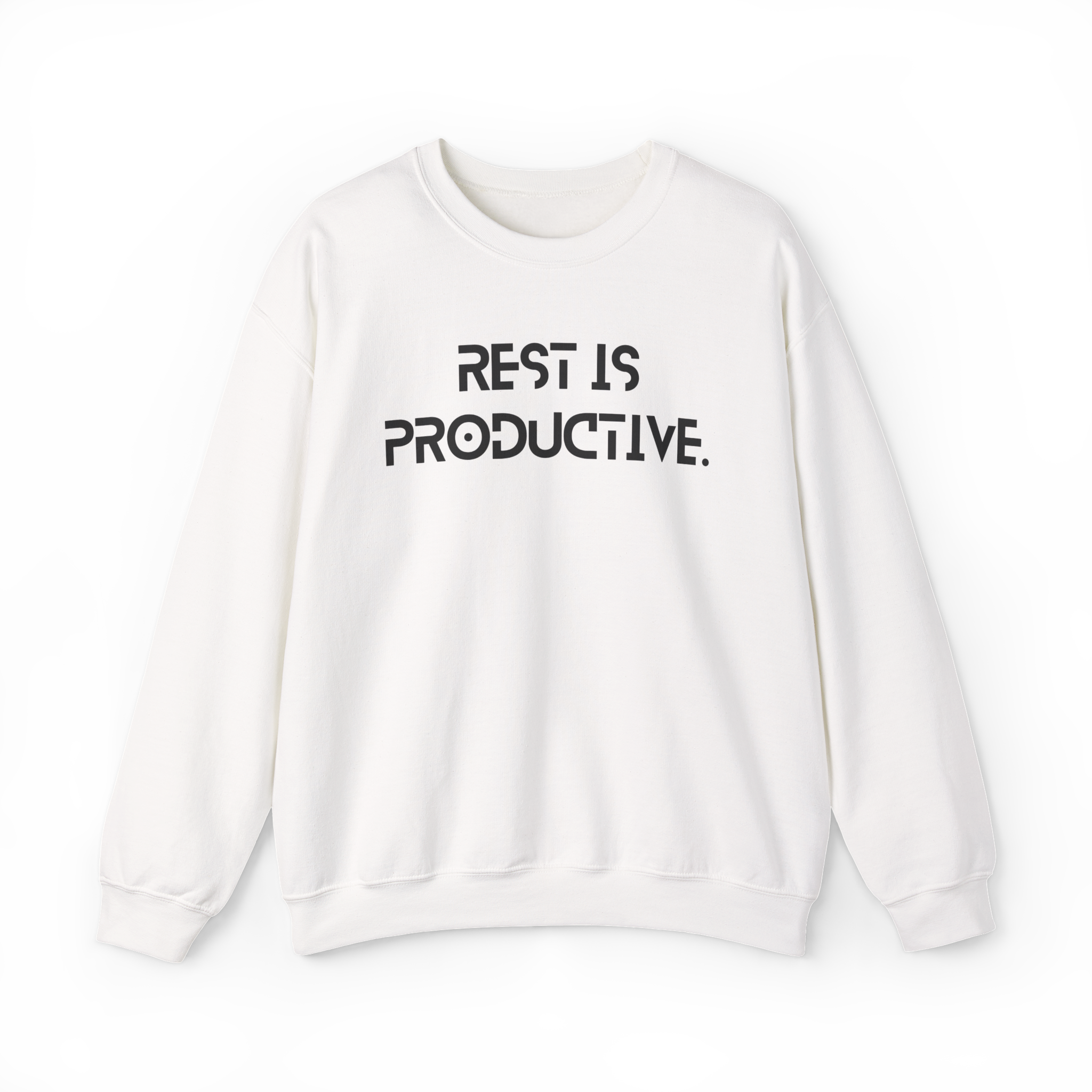 REST IS PRODUCTIVE Sweatshirt — Minimal Comfort Crewneck for Rest & Recovery