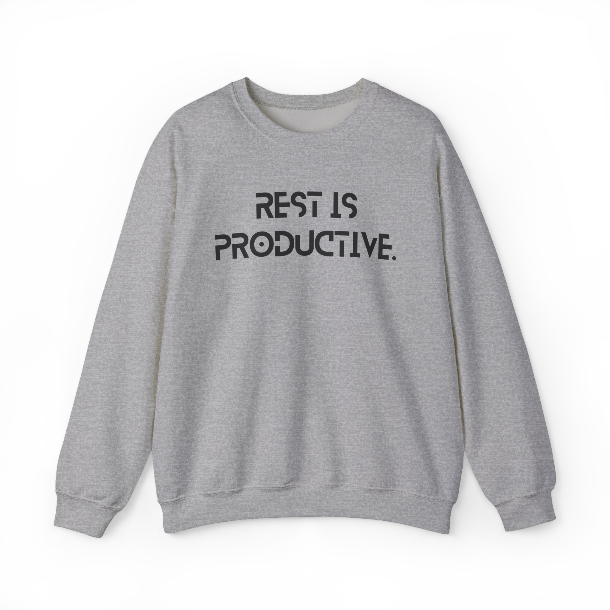 REST IS PRODUCTIVE Sweatshirt — Minimal Comfort Crewneck for Rest & Recovery