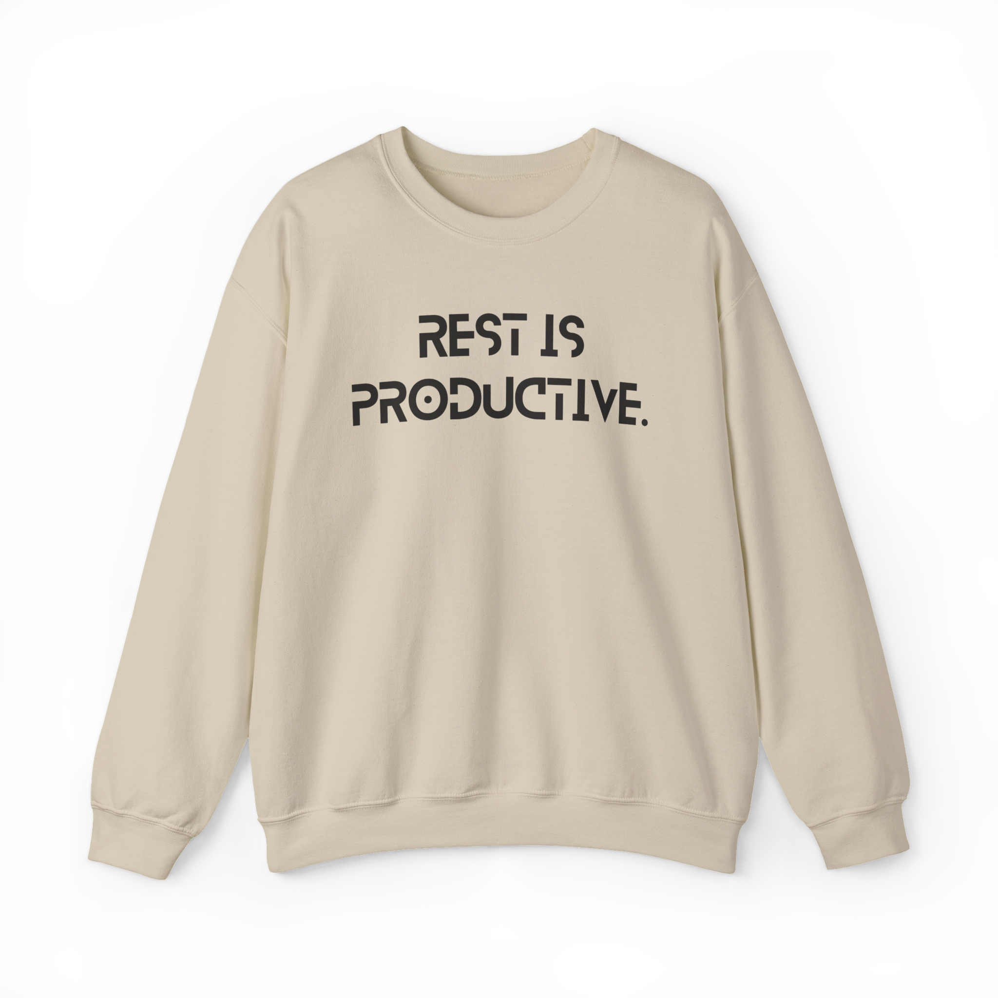 REST IS PRODUCTIVE Sweatshirt — Minimal Comfort Crewneck for Rest & Recovery