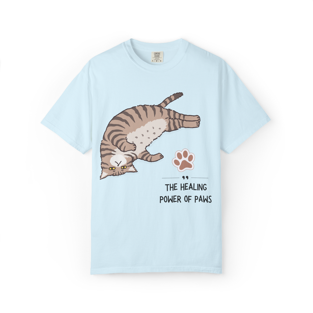 Cat Paw Healing T-Shirt — "The Healing Power of Paws" Cute Cat Graphic Tee