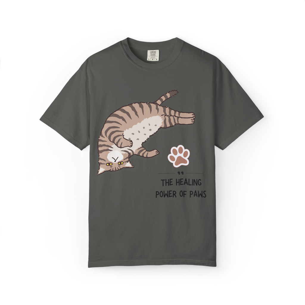 Cat Paw Healing T-Shirt — "The Healing Power of Paws" Cute Cat Graphic Tee