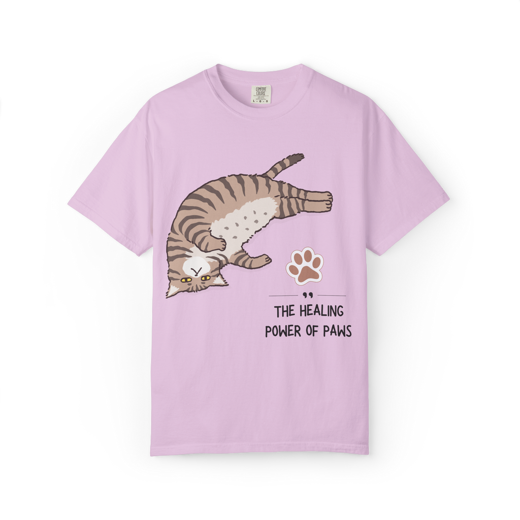 Cat Paw Healing T-Shirt — "The Healing Power of Paws" Cute Cat Graphic Tee