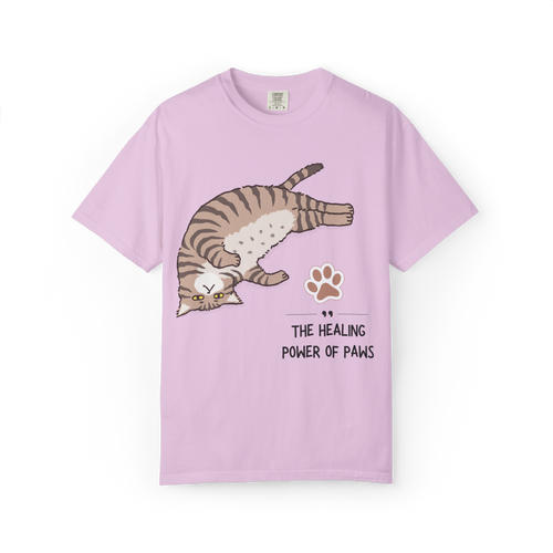 Cat Paw Healing T-Shirt — "The Healing Power of Paws" Cute Cat Graphic Tee