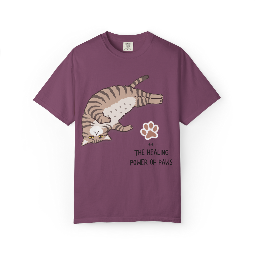 Cat Paw Healing T-Shirt — "The Healing Power of Paws" Cute Cat Graphic Tee