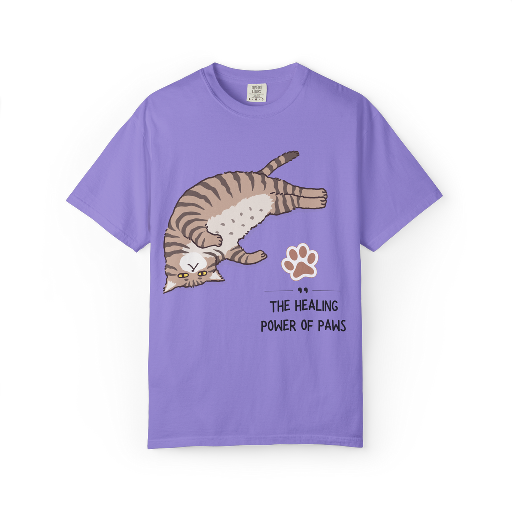 Cat Paw Healing T-Shirt — "The Healing Power of Paws" Cute Cat Graphic Tee