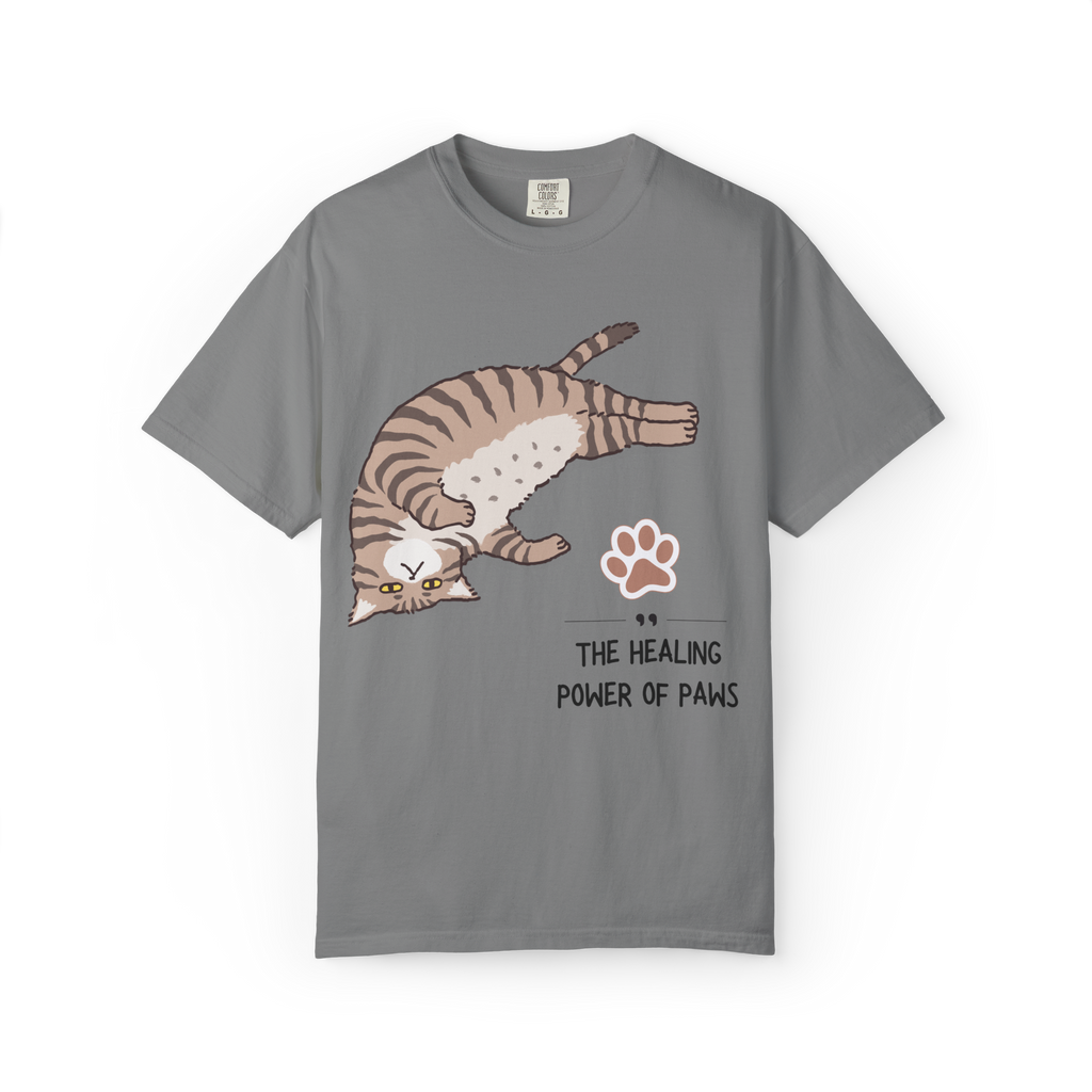 Cat Paw Healing T-Shirt — "The Healing Power of Paws" Cute Cat Graphic Tee