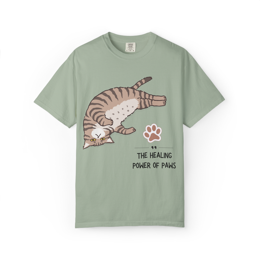 Cat Paw Healing T-Shirt — "The Healing Power of Paws" Cute Cat Graphic Tee