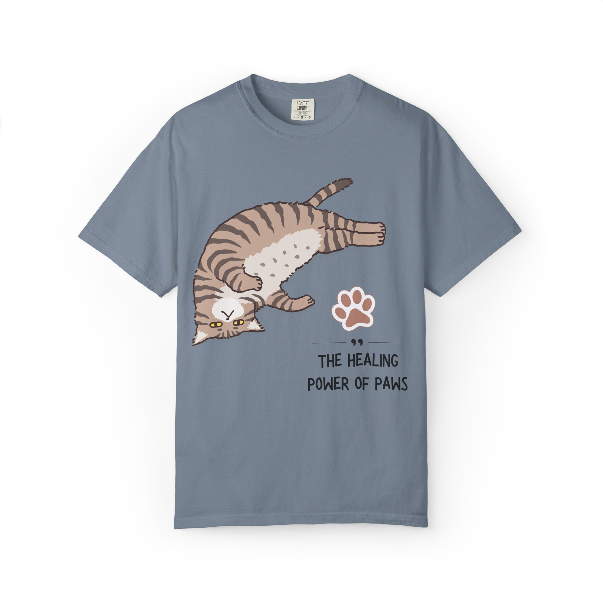 Cat Paw Healing T-Shirt — "The Healing Power of Paws" Cute Cat Graphic Tee