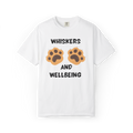 Whiskers and Wellbeing T-Shirt — Cute Cat Paw Mental Health Tee