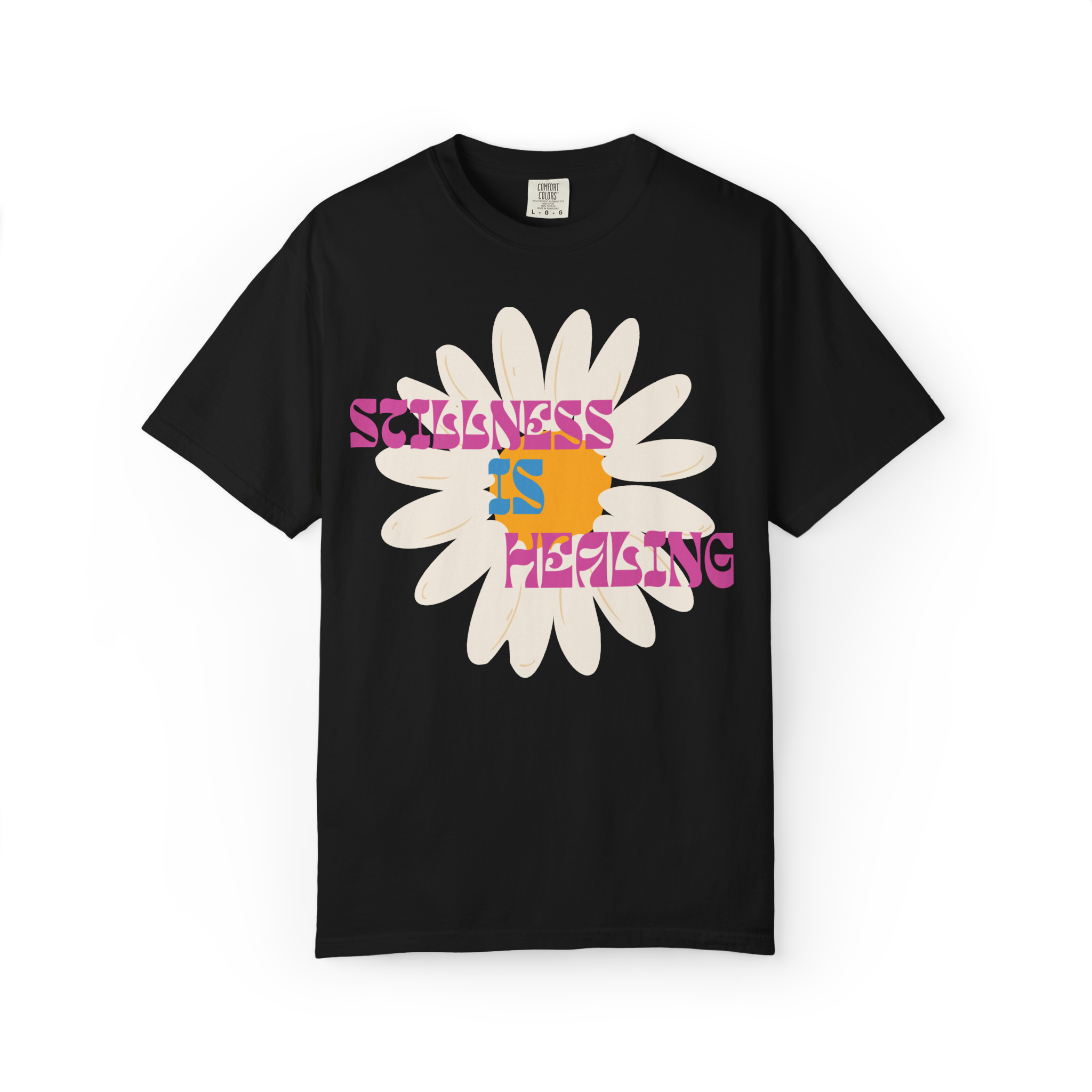 Stillness Is Healing T‑Shirt — Retro Daisy Graphic Tee