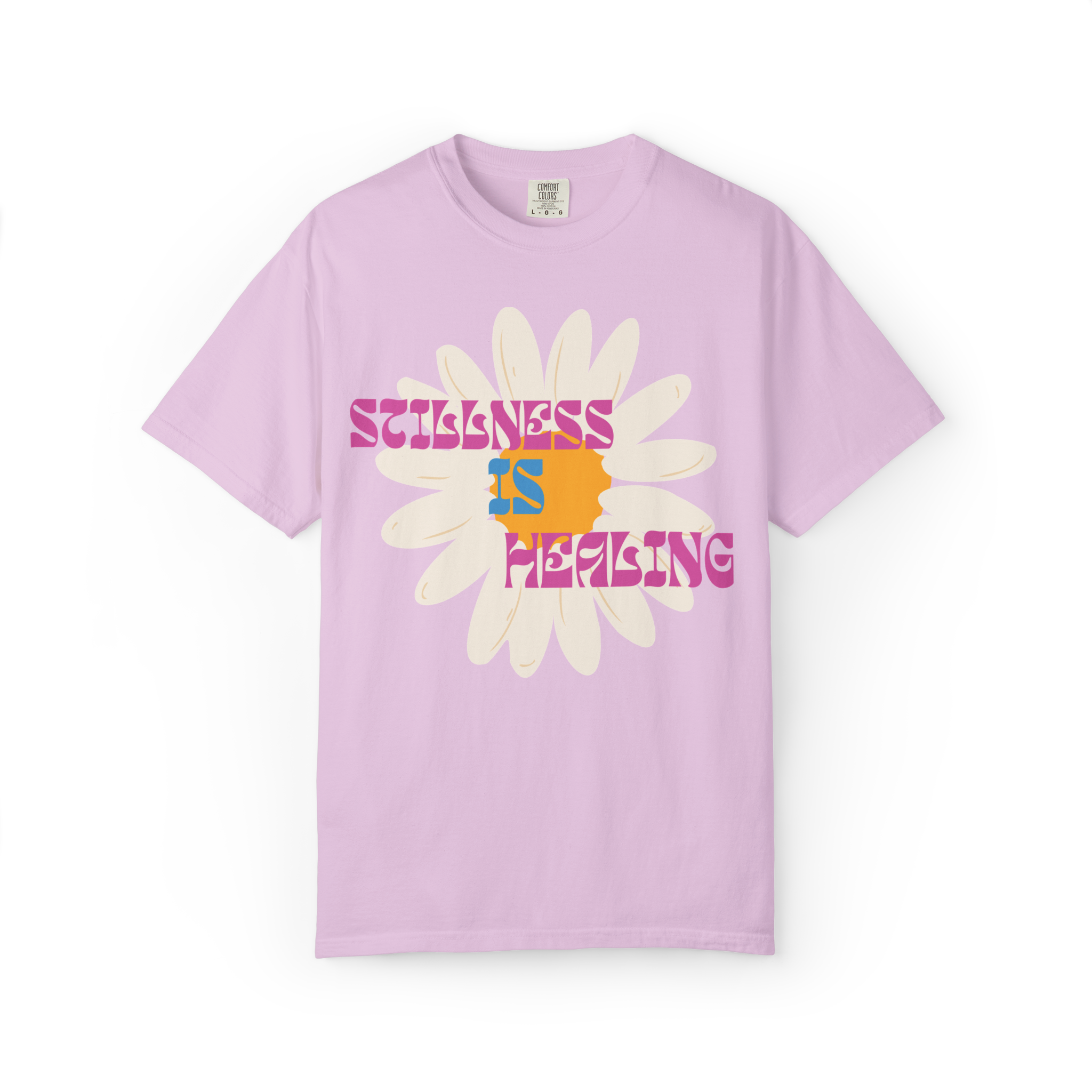Stillness Is Healing T‑Shirt — Retro Daisy Graphic Tee