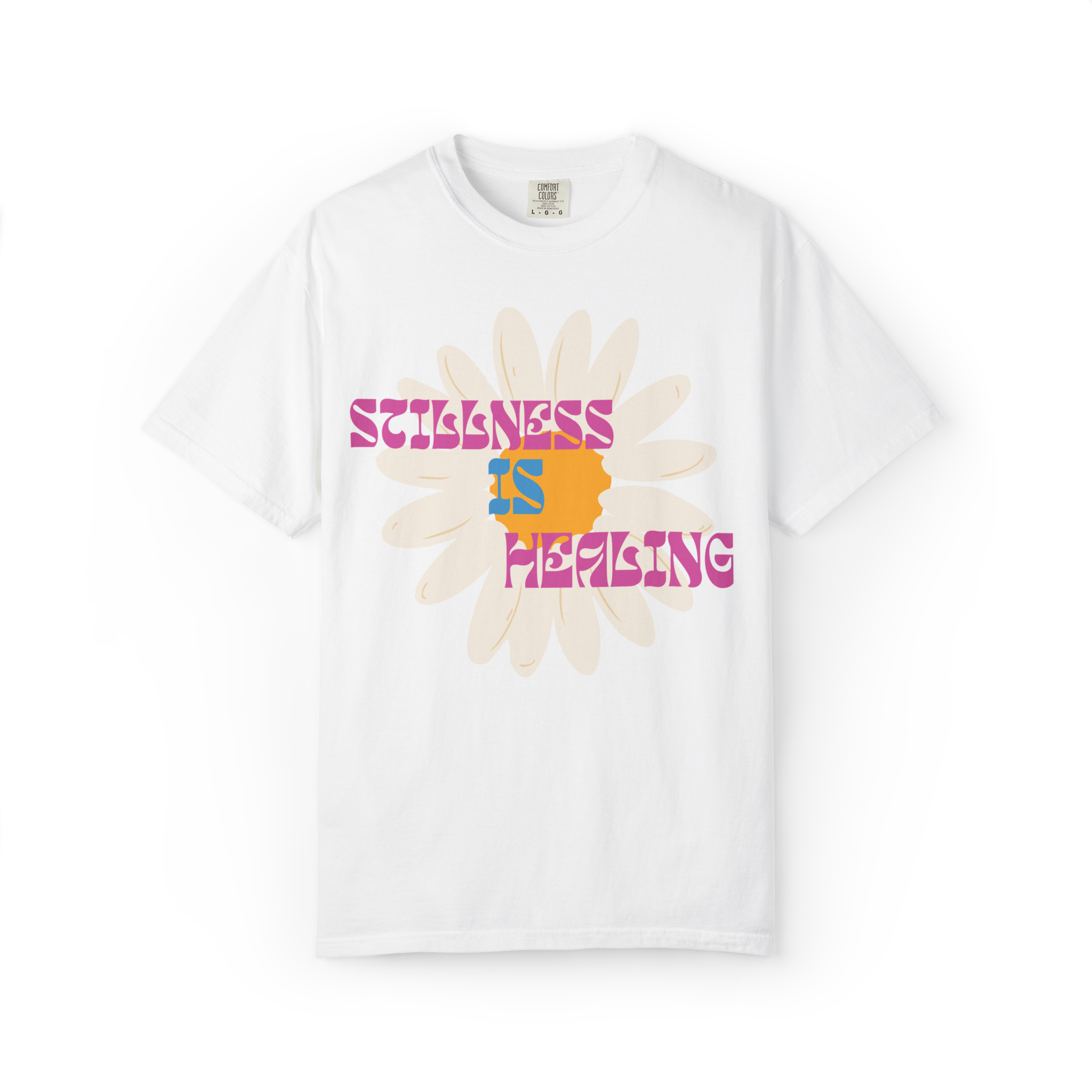 Stillness Is Healing T‑Shirt — Retro Daisy Graphic Tee