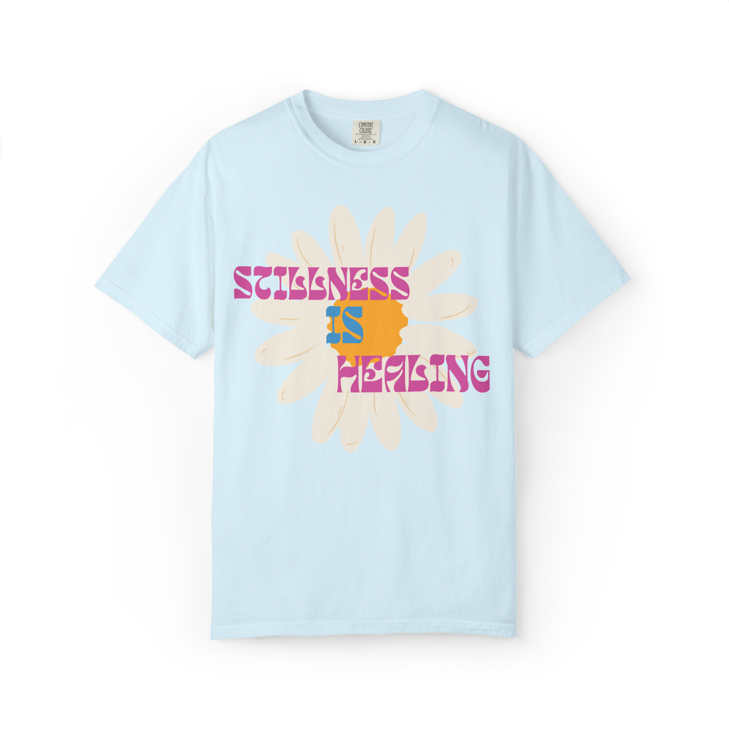 Stillness Is Healing T‑Shirt — Retro Daisy Graphic Tee
