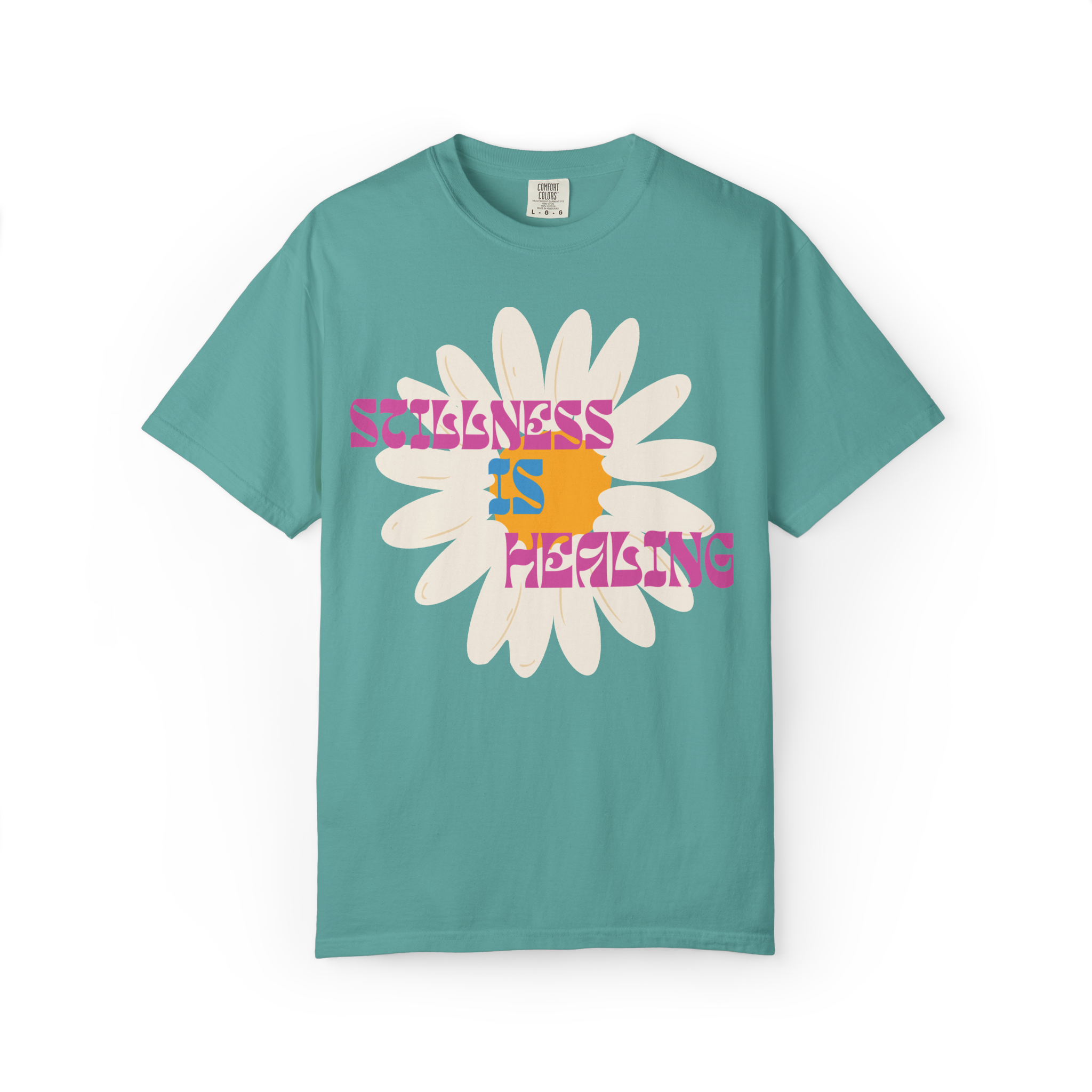 Stillness Is Healing T‑Shirt — Retro Daisy Graphic Tee