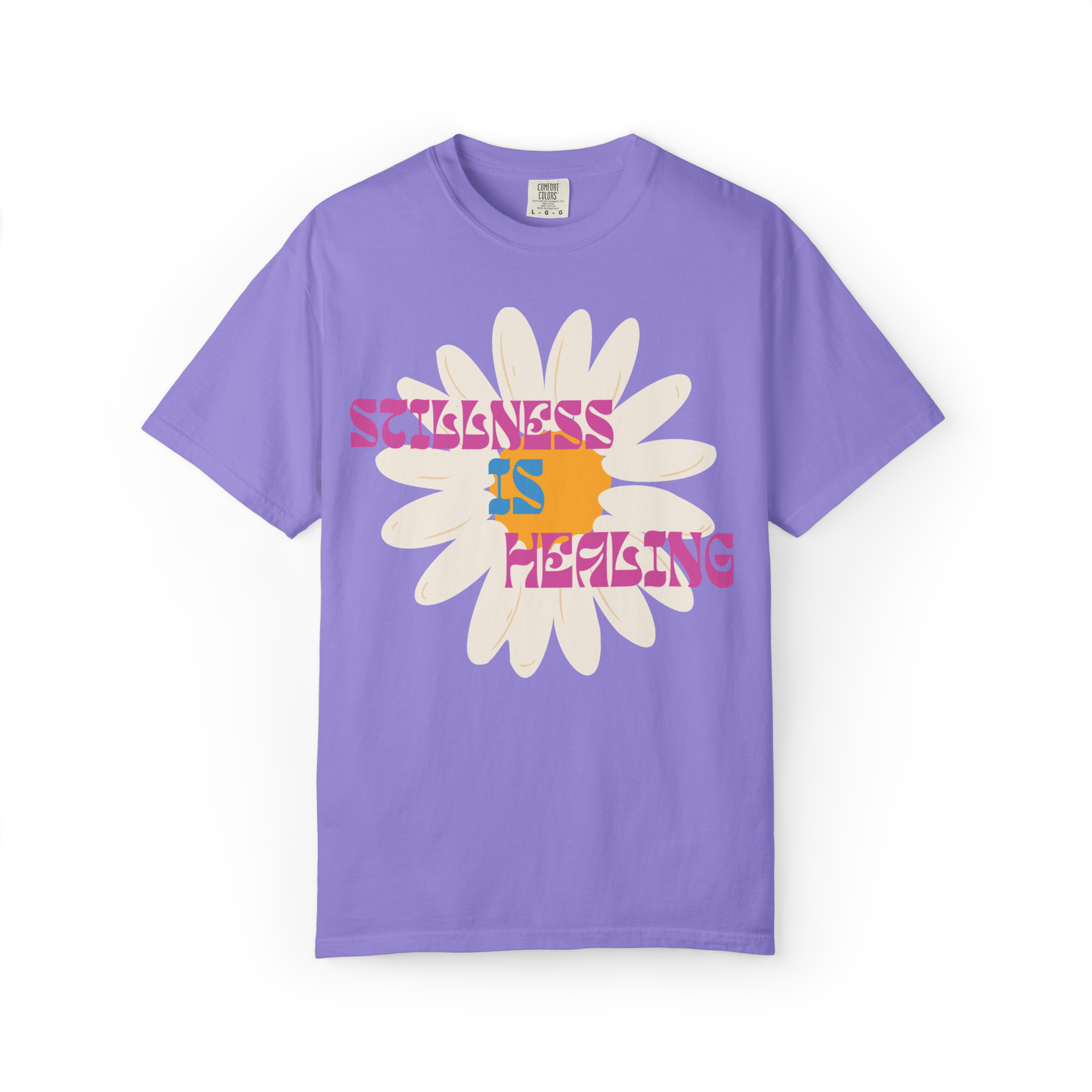Stillness Is Healing T‑Shirt — Retro Daisy Graphic Tee