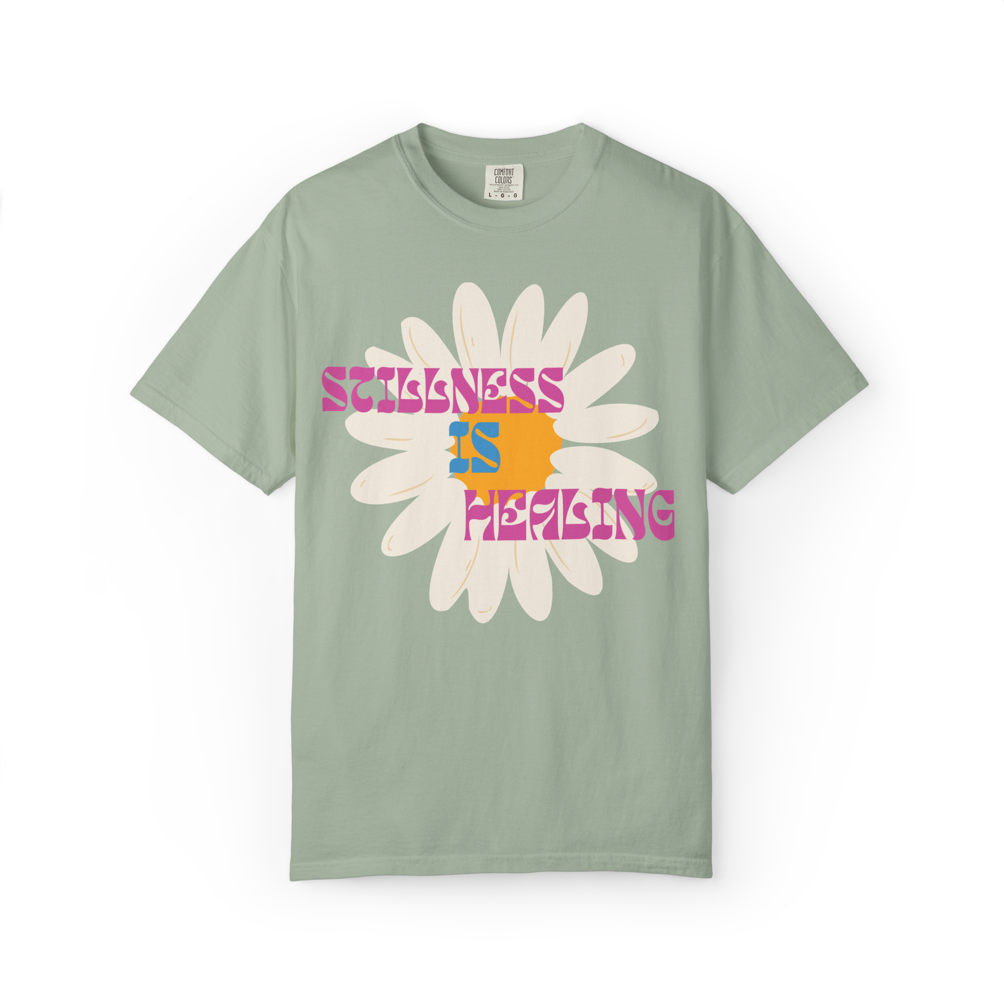 Stillness Is Healing T‑Shirt — Retro Daisy Graphic Tee