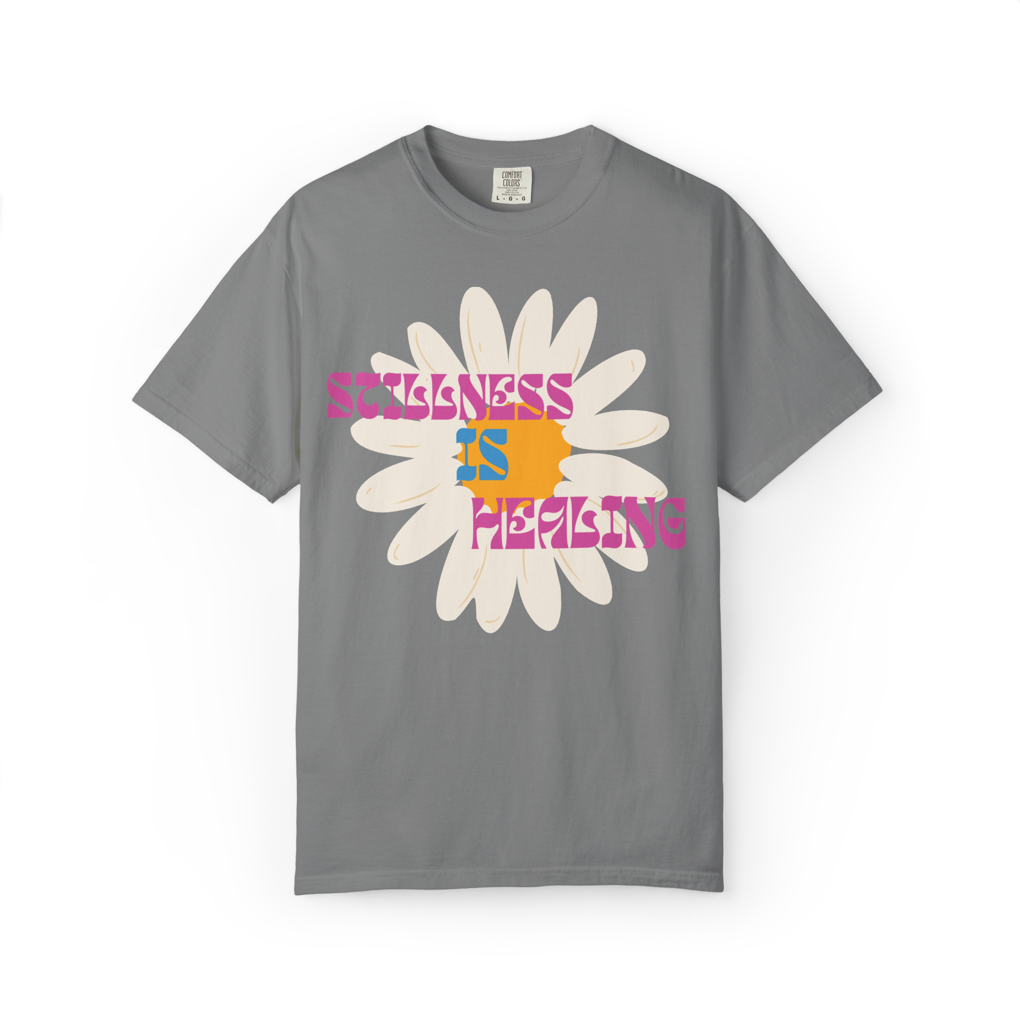 Stillness Is Healing T‑Shirt — Retro Daisy Graphic Tee