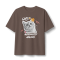 Cute Kitten Photo Tee with Daisy Accent — Graphic Cat T‑Shirt