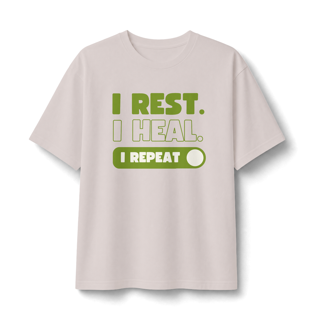 Rest Heal Repeat T‑Shirt — Self‑Care Recovery Graphic Tee
