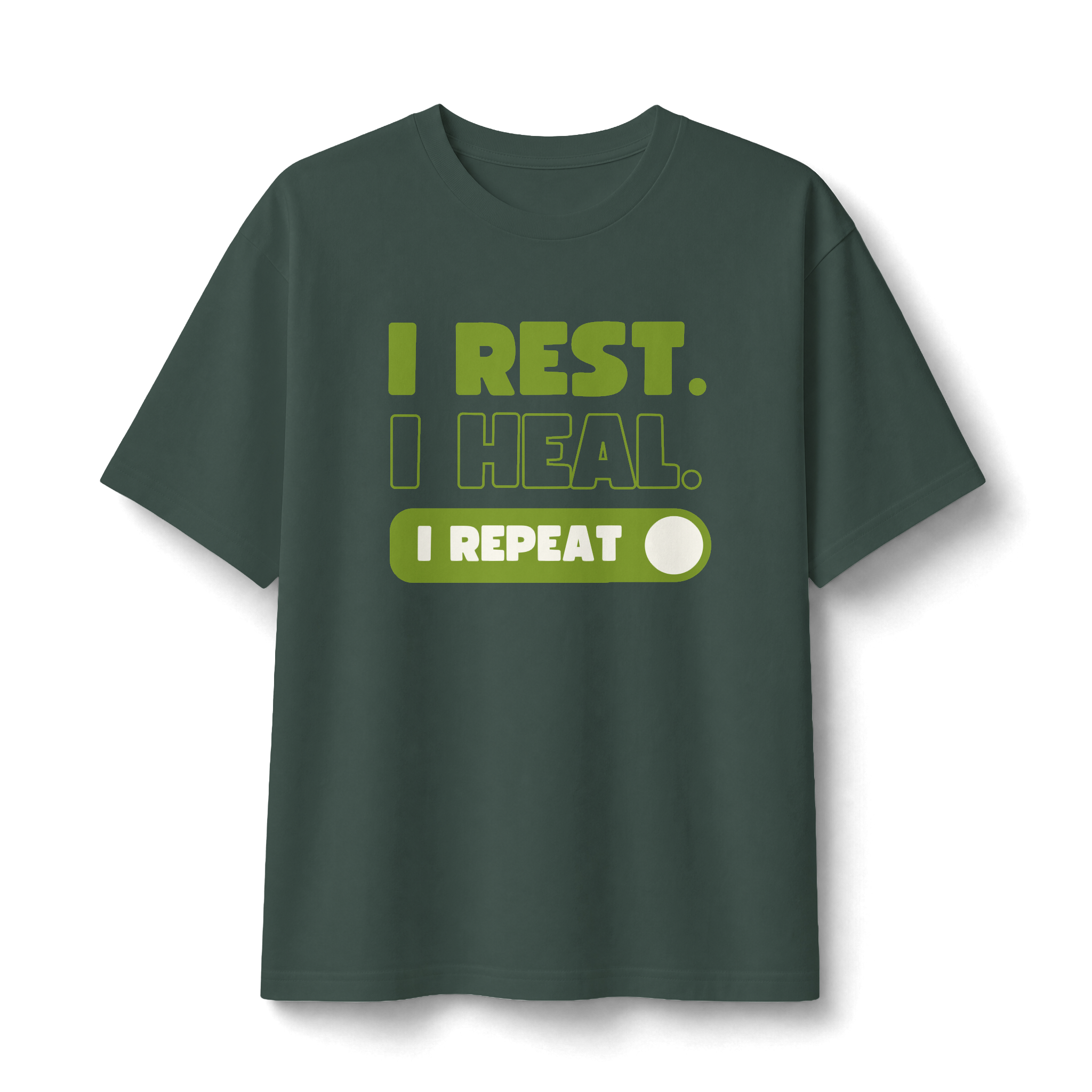 Rest Heal Repeat T‑Shirt — Self‑Care Recovery Graphic Tee