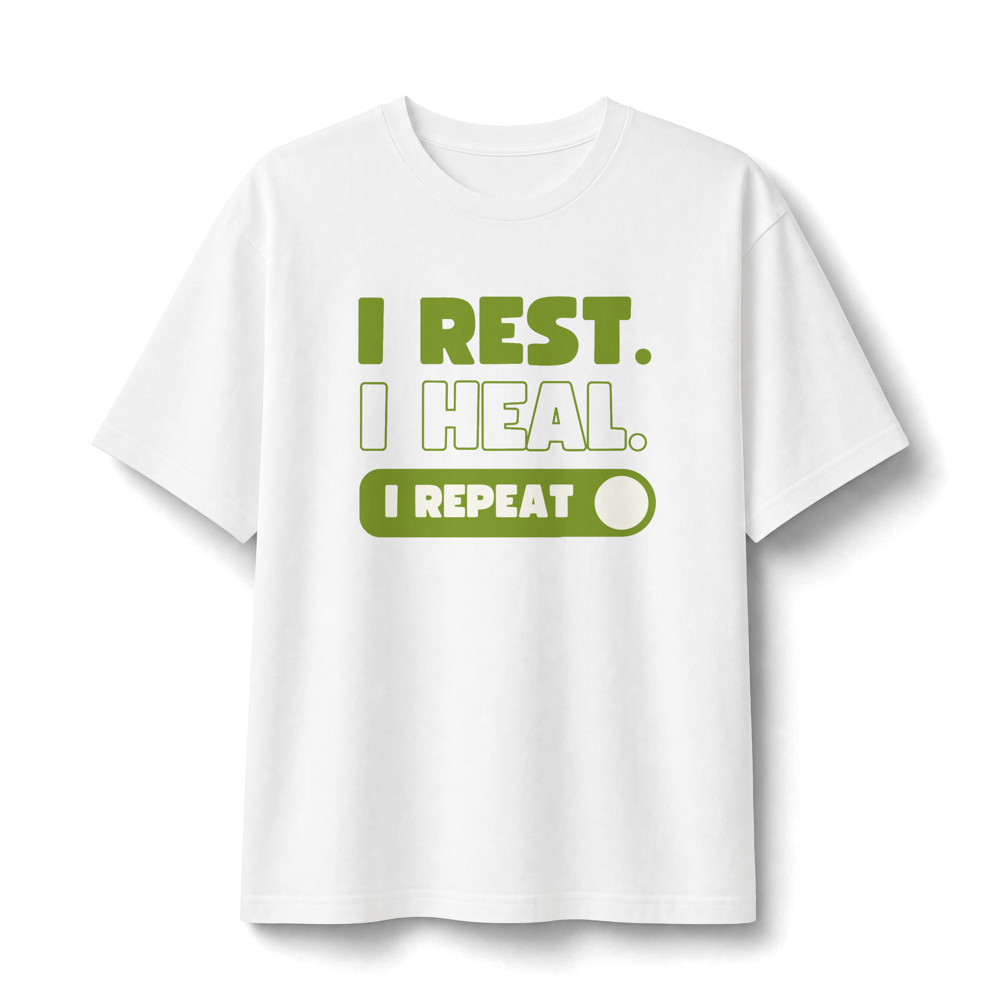 Rest Heal Repeat T‑Shirt — Self‑Care Recovery Graphic Tee
