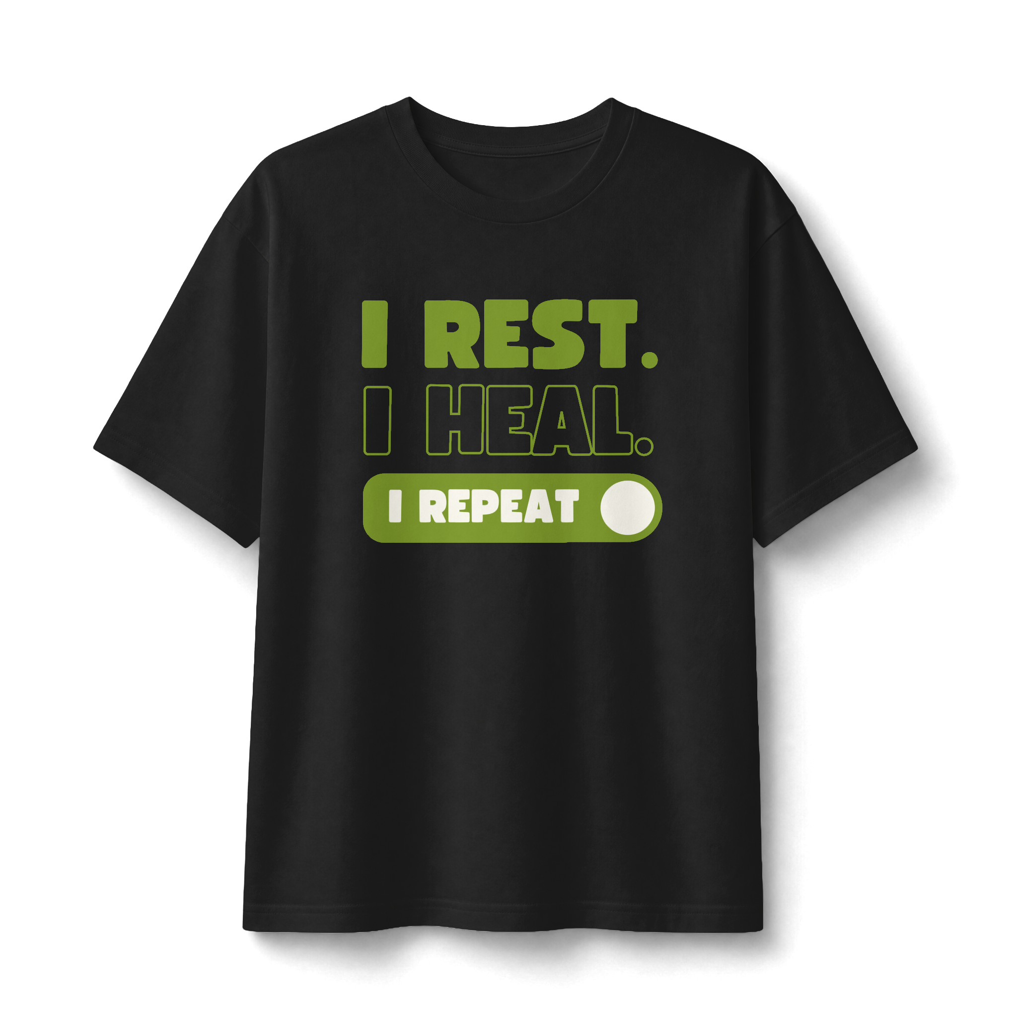 Rest Heal Repeat T‑Shirt — Self‑Care Recovery Graphic Tee