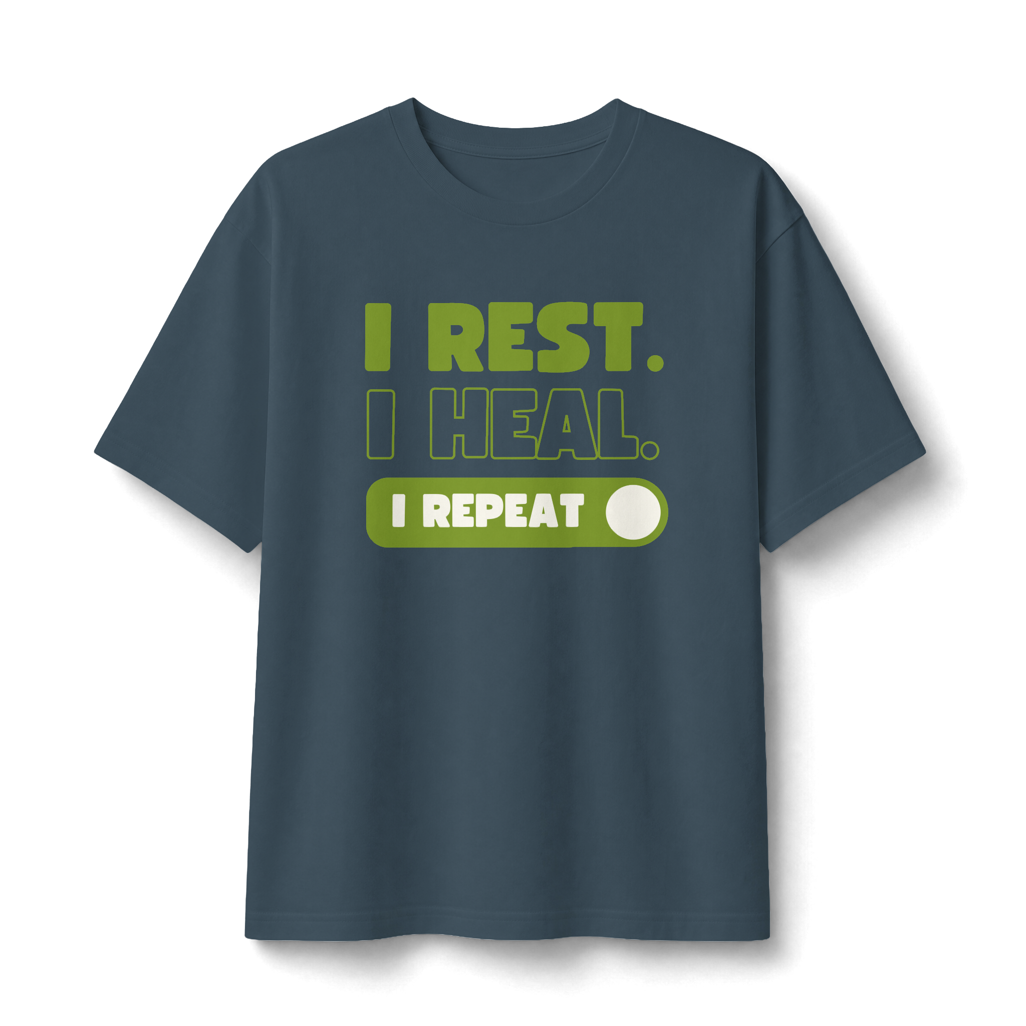 Rest Heal Repeat T‑Shirt — Self‑Care Recovery Graphic Tee