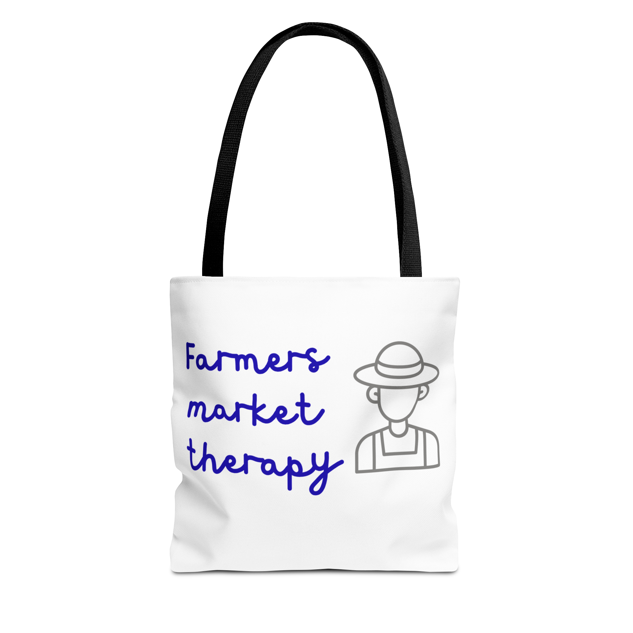 Farmers Market Therapy Tote Bag — Cute Farmer Illustration Market Shopper Bag