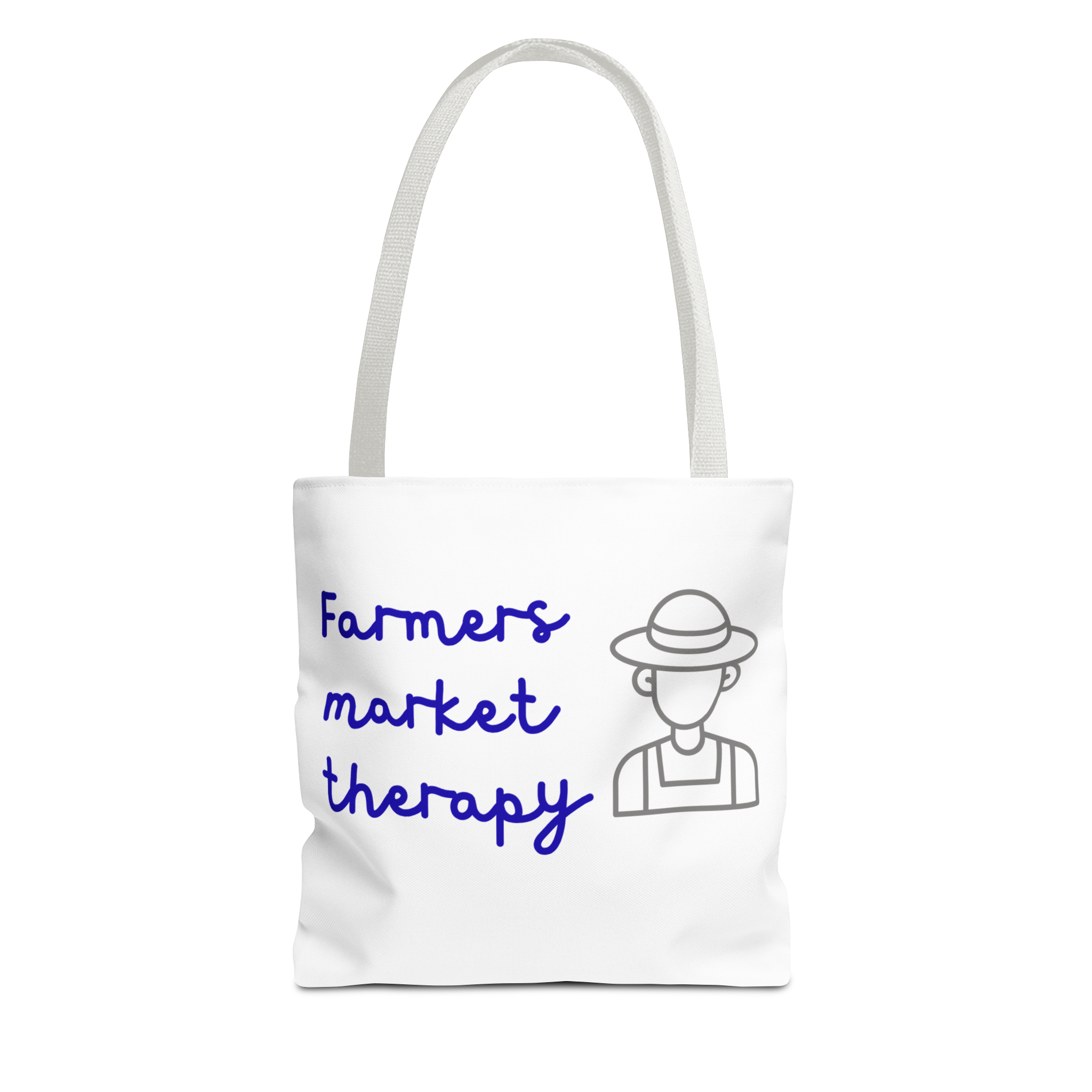 Farmers Market Therapy Tote Bag — Cute Farmer Illustration Market Shopper Bag