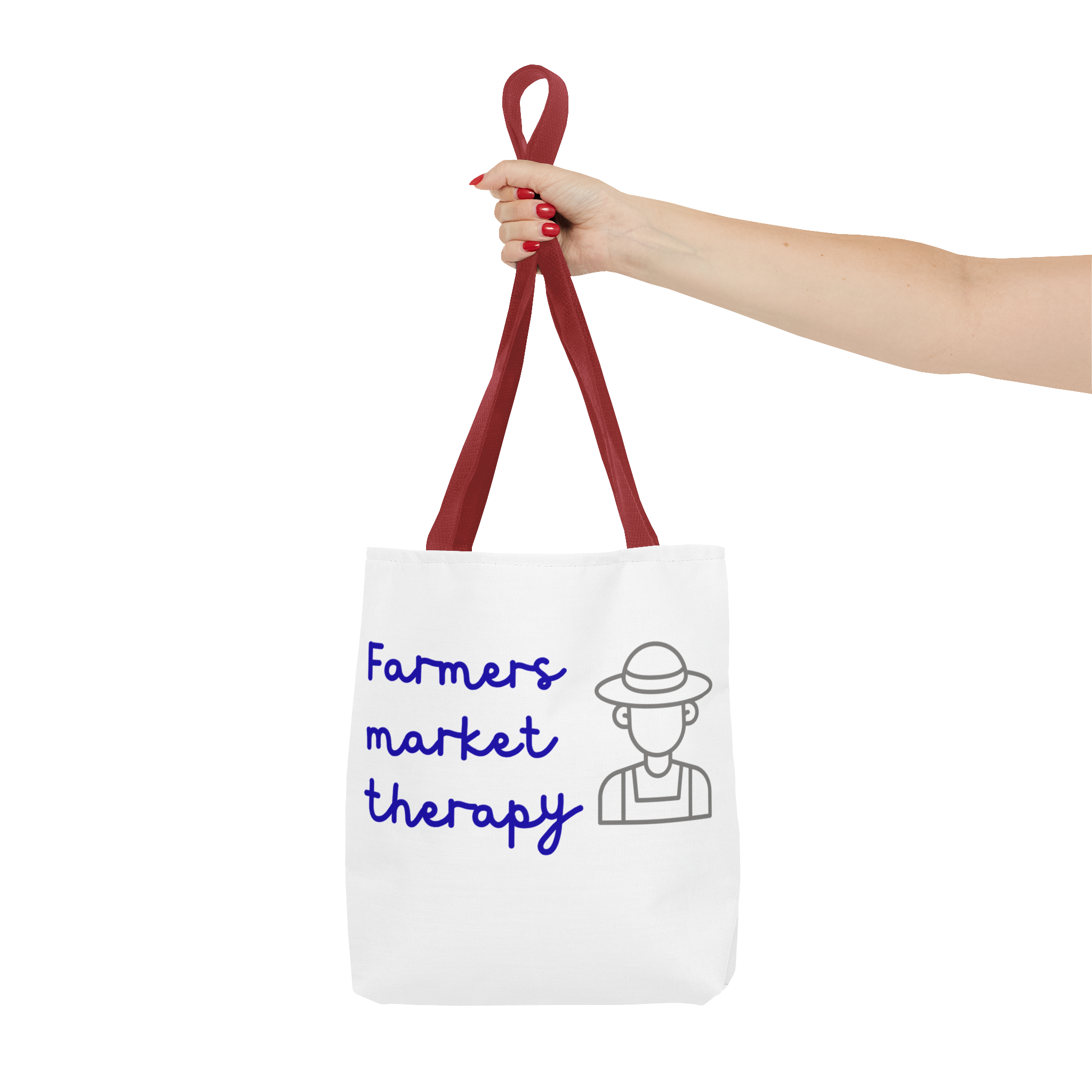 Farmers Market Therapy Tote Bag — Cute Farmer Illustration Market Shopper Bag