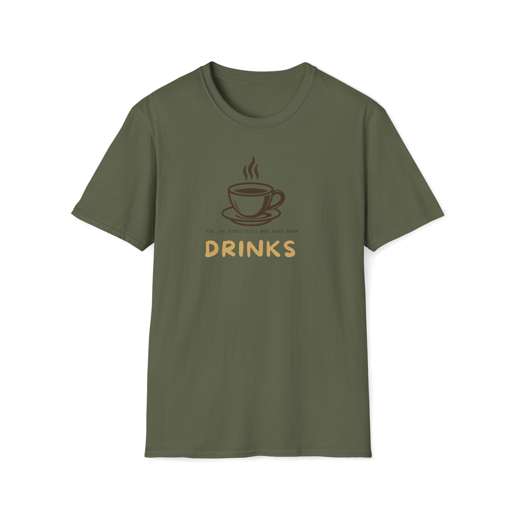 Drinks Coffee Cup T-Shirt — Minimal Café Graphic Tee