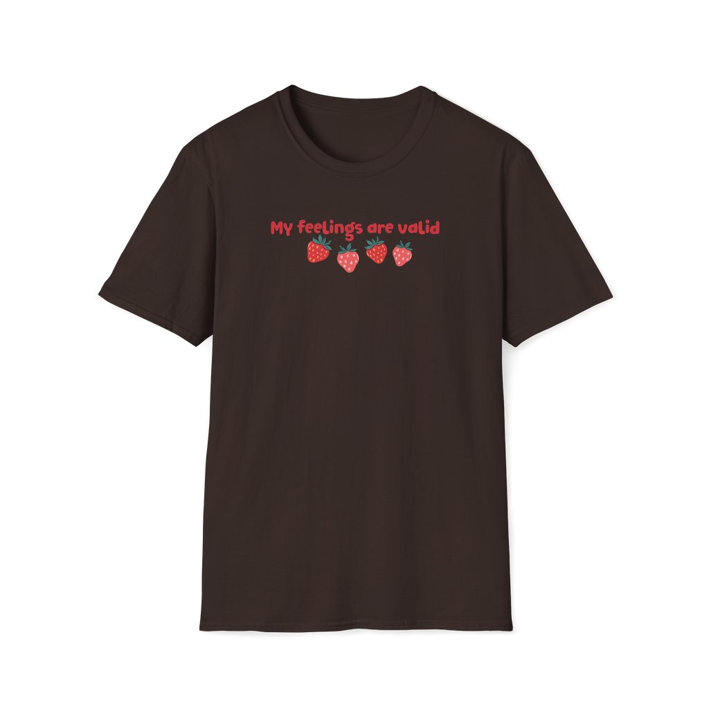 T-Shirt — "My Feelings Are Valid" Strawberry Graphic Tee