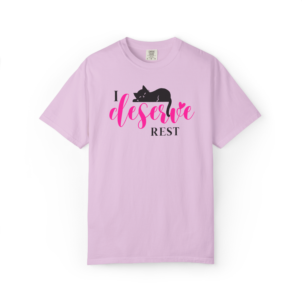 I Deserve Rest T-Shirt — Relaxing Cat Graphic Tee