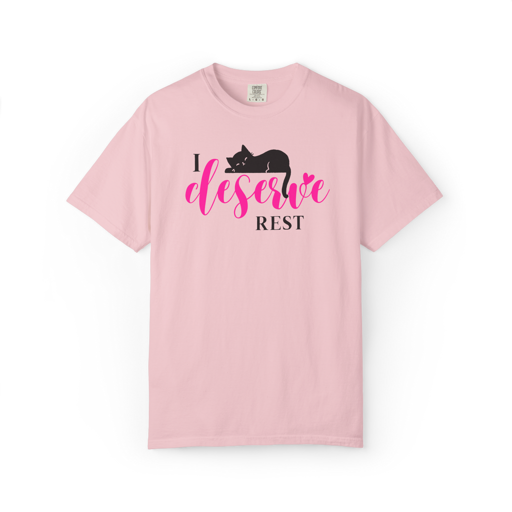 I Deserve Rest T-Shirt — Relaxing Cat Graphic Tee