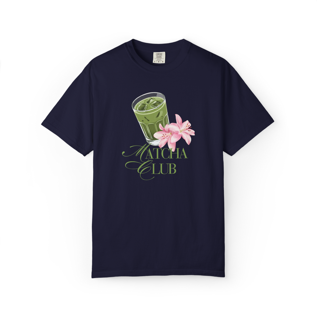 Matcha Club T-Shirt — Floral Iced Matcha Graphic Tee