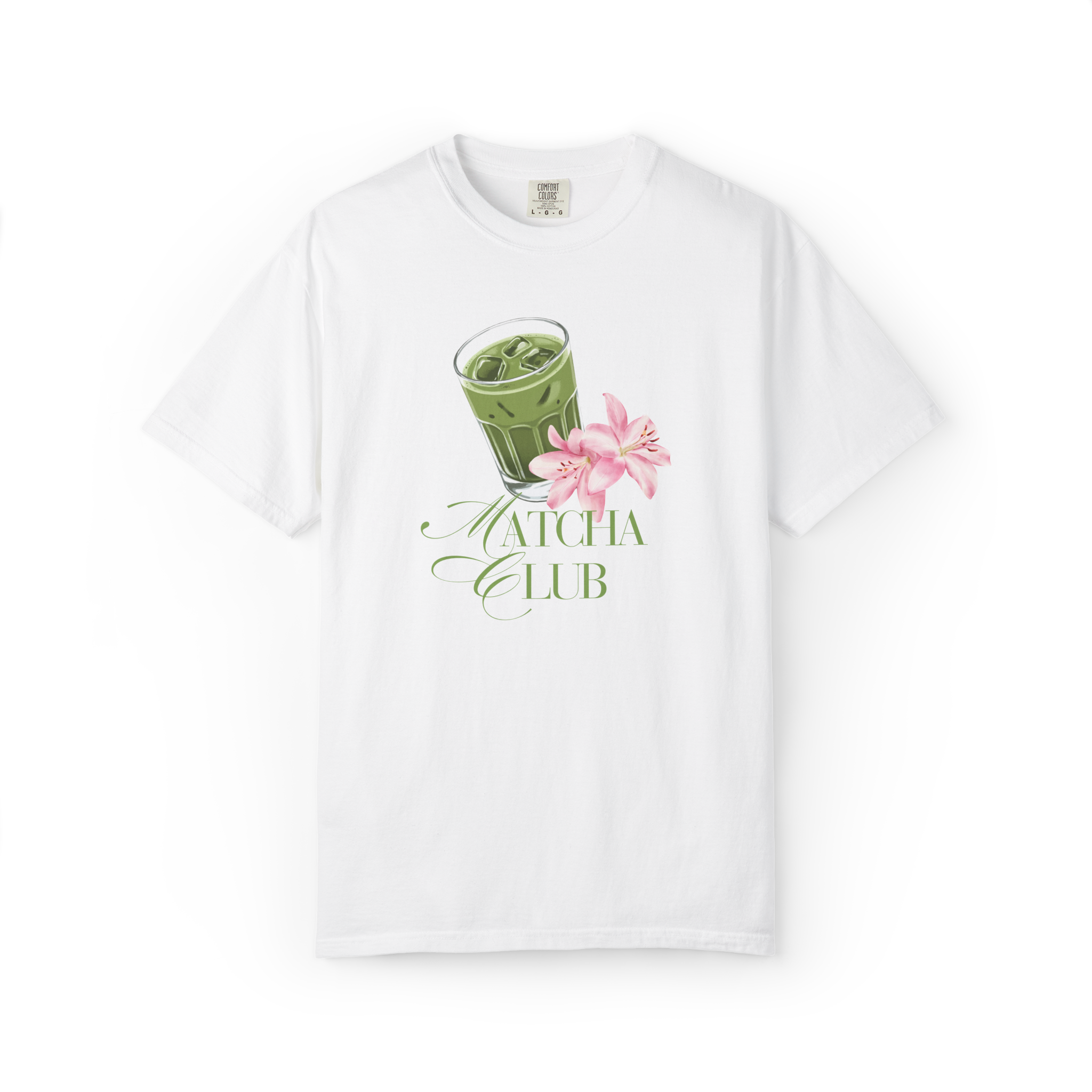 Matcha Club T-Shirt — Floral Iced Matcha Graphic Tee