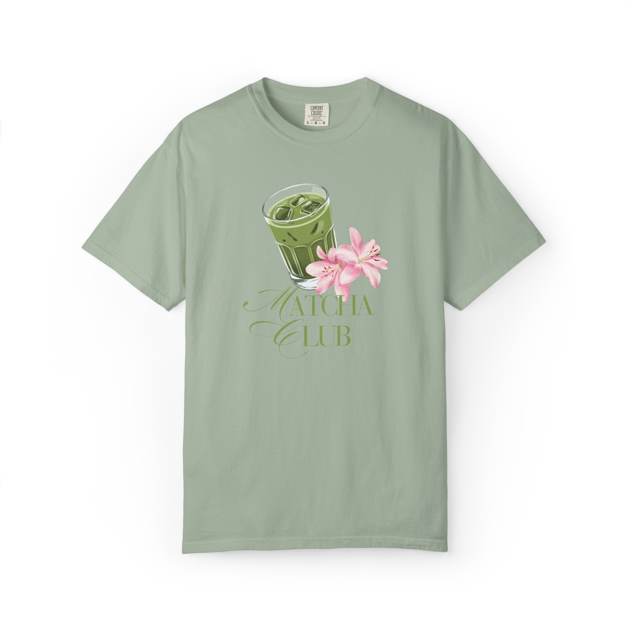 Matcha Club T-Shirt — Floral Iced Matcha Graphic Tee