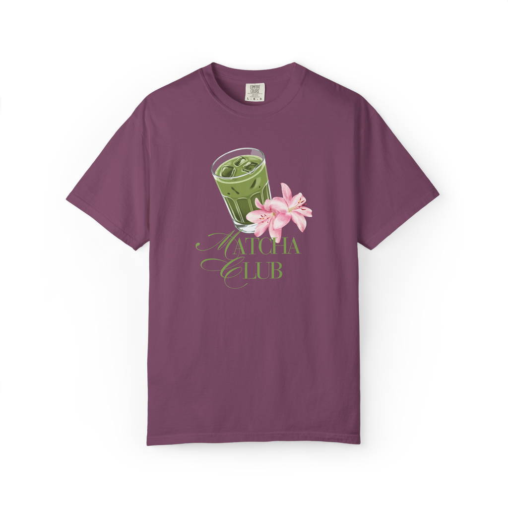Matcha Club T-Shirt — Floral Iced Matcha Graphic Tee