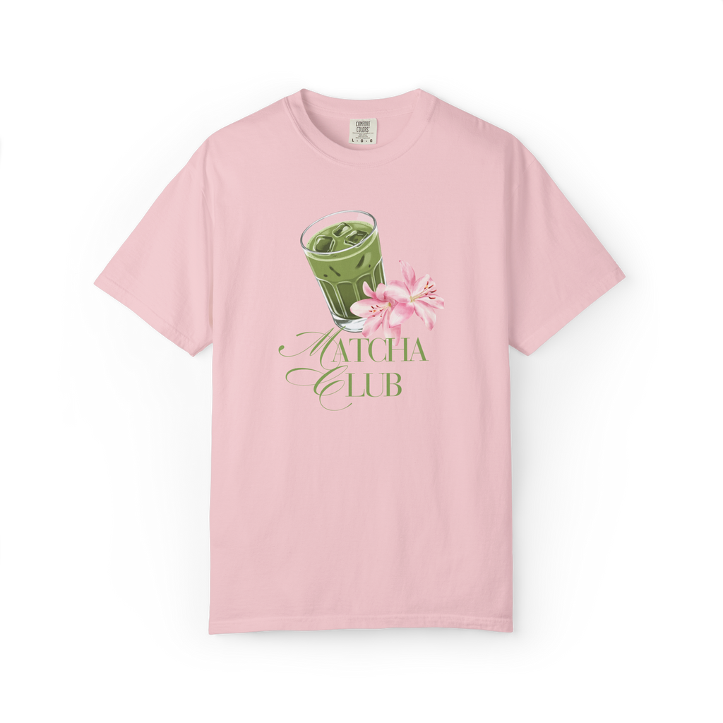 Matcha Club T-Shirt — Floral Iced Matcha Graphic Tee
