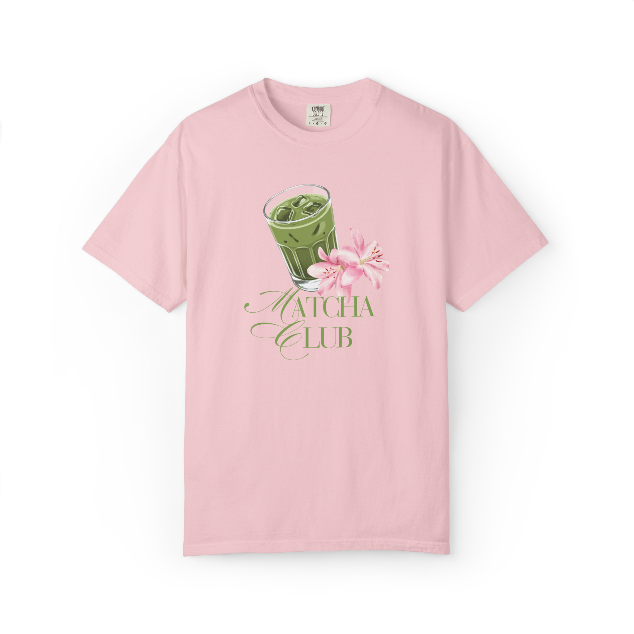 Matcha Club T-Shirt — Floral Iced Matcha Graphic Tee
